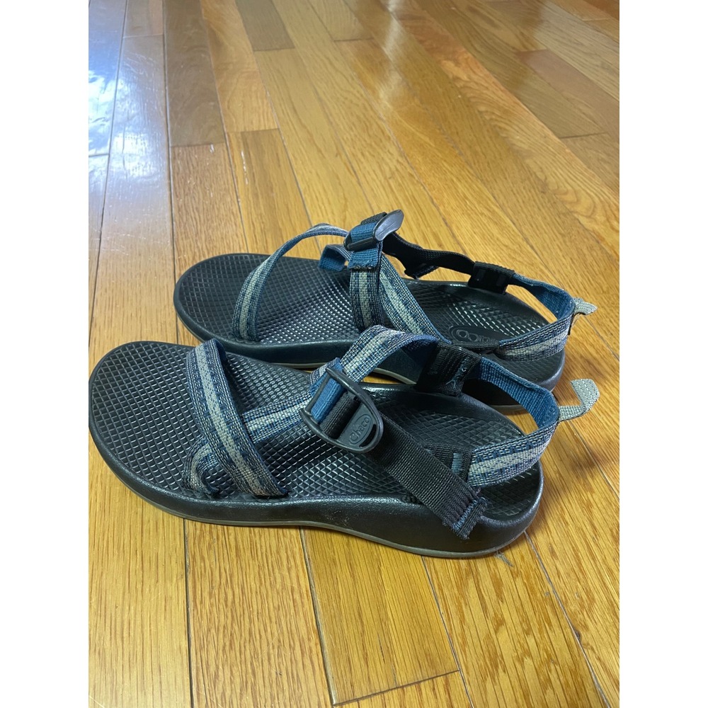 Chaco Z1 Ecotread Kids Sport Sandals Blue Striped Straps Size 6